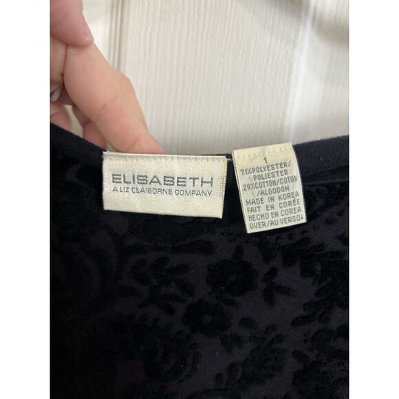 Vtg 90s Black Sheer Velvet Burnout Paisley Long Sleeve Size 1X Whimsgoth Gothic - Picture 3 of 5